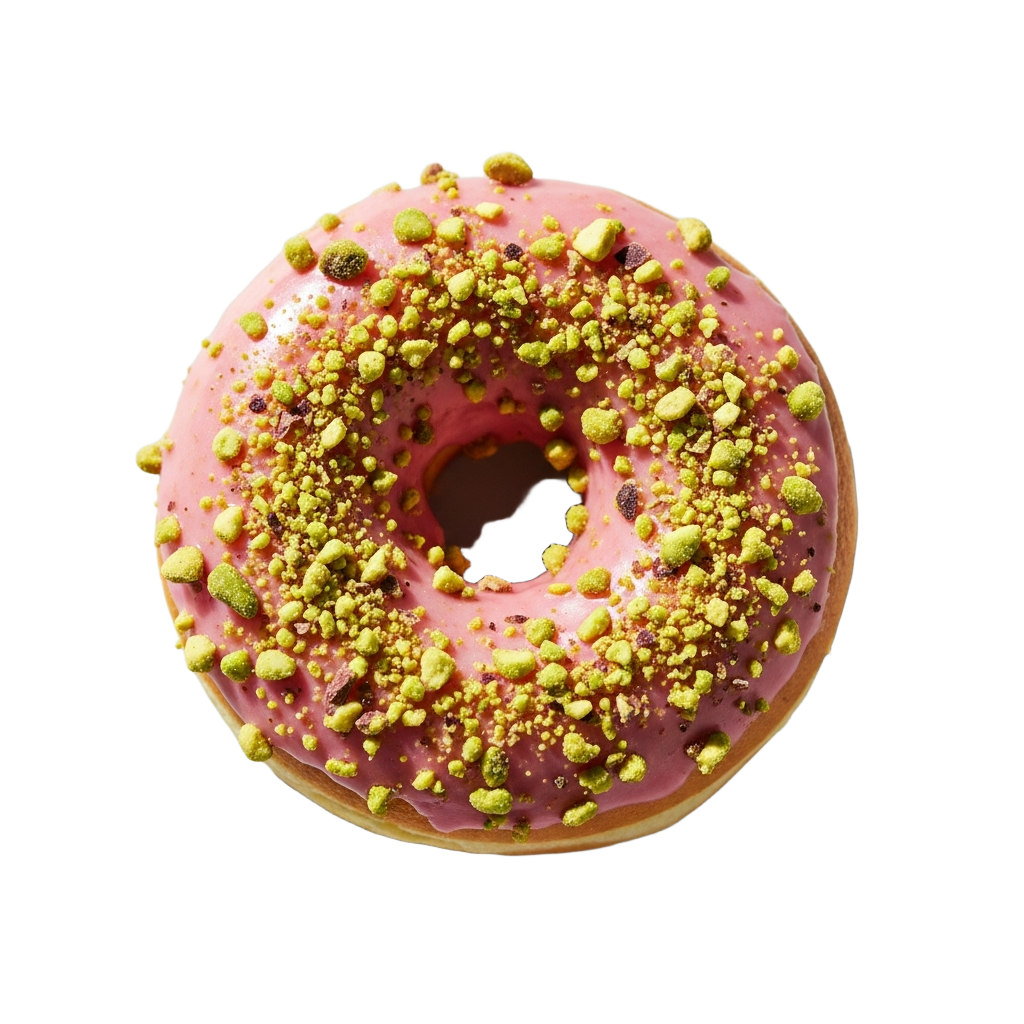 Rose pistachio donut